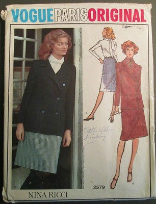 Vintage Vogue Paris Original by Nina Ricci Pattern 2579