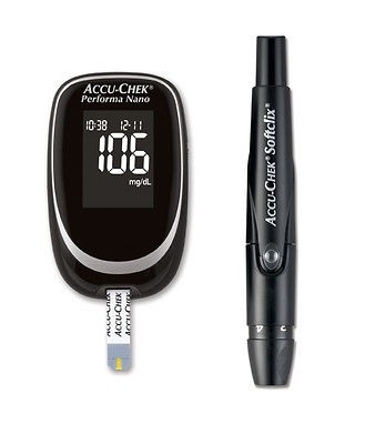 Accu Chek Performa NANO Blood Glucose Monitor +Softclix Diabetes Kit 