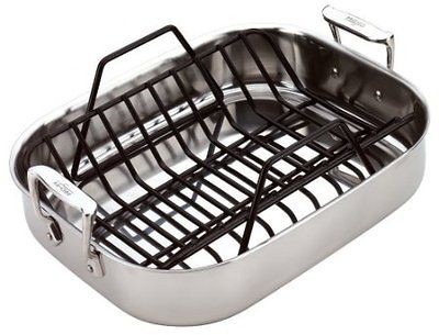   Stainless Steel Petite Roti Roasting Pan #5014 w/ Bonus Roasting Rack