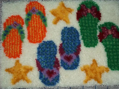 Finished Latch Hook Rug FLIP FLOPS 20 X 27