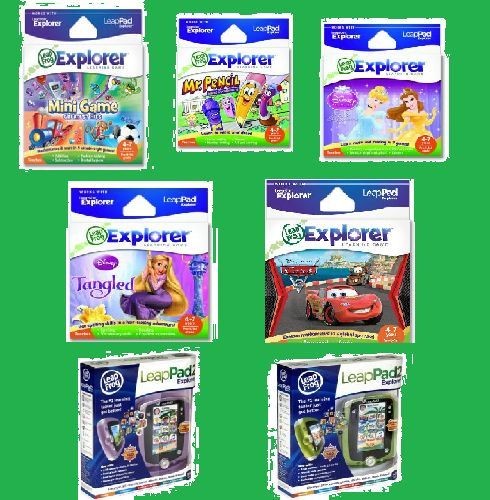 Leappad 2 Games + Leappads,Green​, Pink, Princess, Tangled, Cars 2 