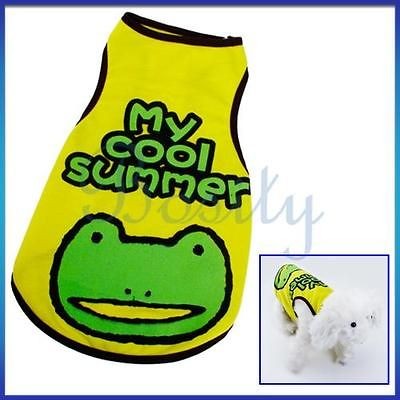   Frog Print T shirt Vest Sleeveless Coat Clothes for Pet Dog Cat M