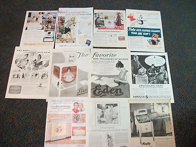 10 Vintage Ads Laundry Lovell, Maytag ETC 1900s 1950s