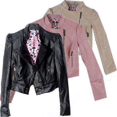 short sleeve leather jacket in Coats & Jackets