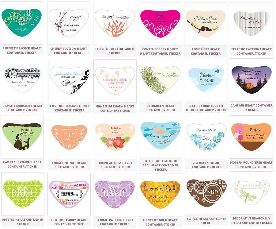 Wedding Personalized / Customized Heart Candy Container or Tin 