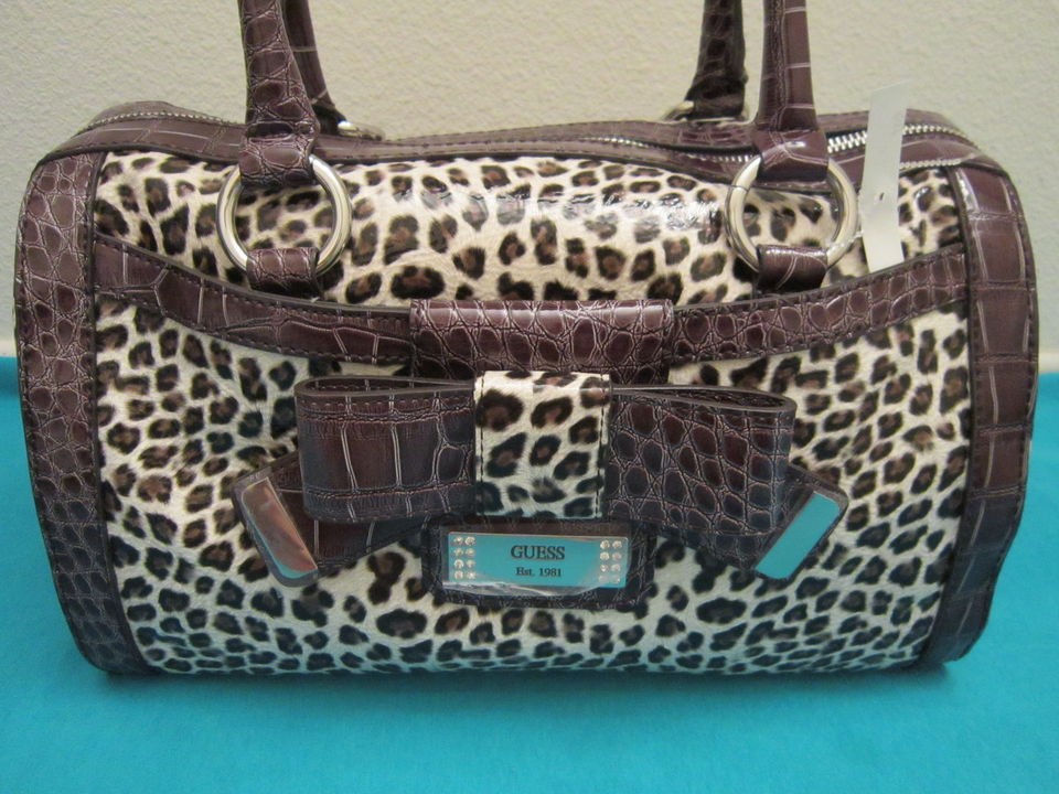 Guess Purse Brown Animal Print Handbag NWT