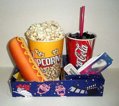   FOOD DRIVE IN MOVIE SNACKS W/POPCORN HOT DOG & COKE W/