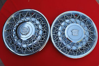   Wheel Cover Cadillac 14 Metal Automobile Hub Cap about 1980 Good Cond