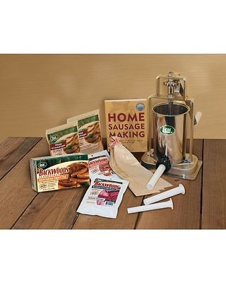 LEM 838 Sausage Stuffing Kit w/ 5 lb Vertical Stainless Steel Stuffer 