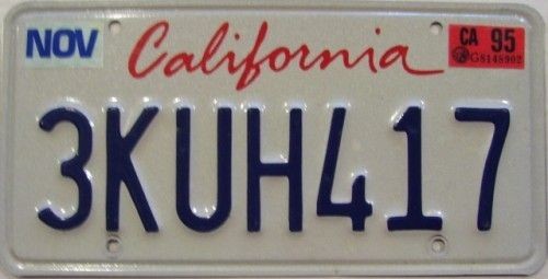   Transportation  Automobilia  License Plates  US California