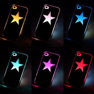   Light LED Color Hard Cover Case For Apple iPhone 4 4G 4s Blue Hot