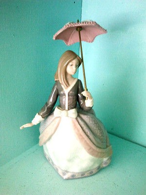 LLADRO FIGURINE ANGELA GIRL WITH UMBRELLA PARASOL MINT