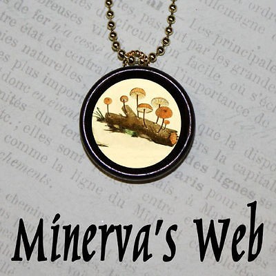 MUSHROOM LOG Toadstool Altered Pendant Art Necklace by Minervas Web