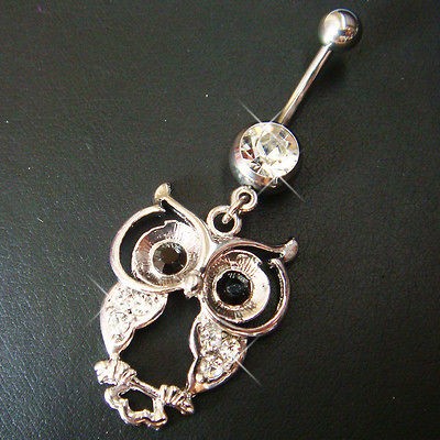   10mm Owl Belly Button Navel Rings Ring Bars Body Piercing Jewelry D92