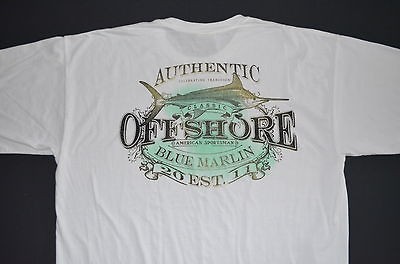 Men fishing shirt size large L marlin offshore NWOT white longsleeve 