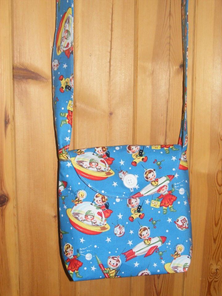 Rocket Rascals Retro 50s style Print Fabric Handmade Bag