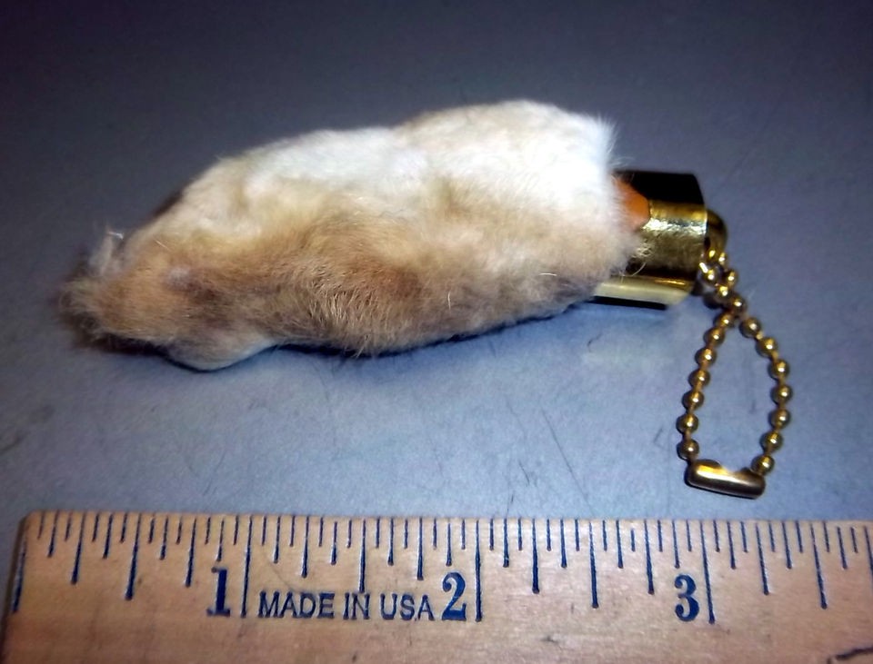 Rabbit Foot Key chain   Grey   Lucky for you not him