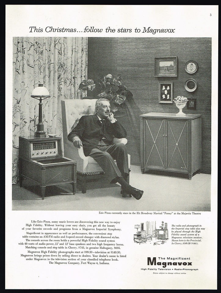  Magnavox & GE Radio Phonograph 2 Vintage Ads Regency Symphony Model 