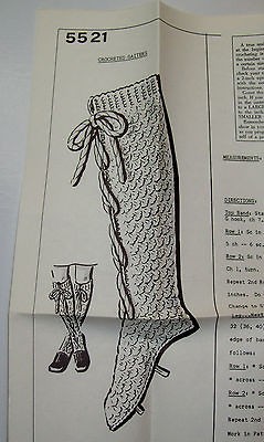 Vintage Kate Marchbanks Mail Order Pattern #5521 Crocheted Gaiters 