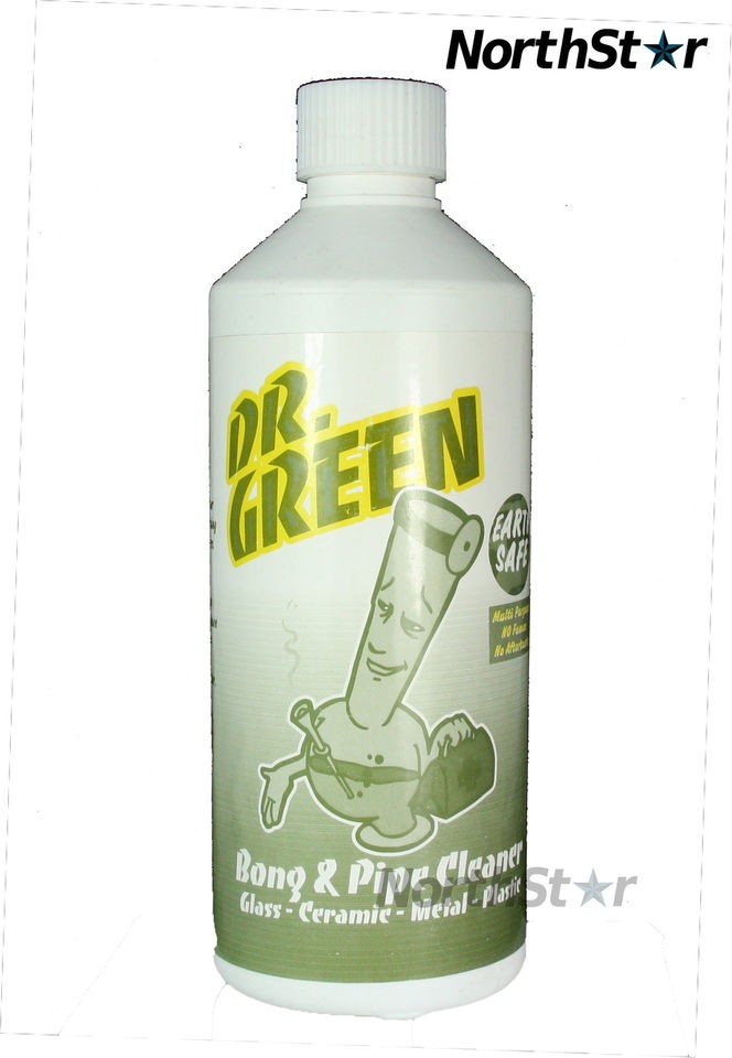   600ml DR GREEN ORNAMENTAL BONG PIPE HOOKAH CLEANING FLUID CLEANER