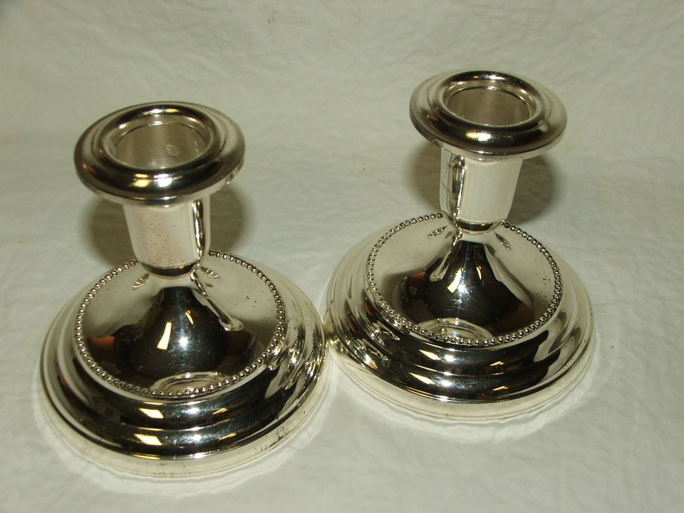   NEWPORT SILVERPLATE 3.5 Candlesticks Candle Holder Sticks 3 1/2