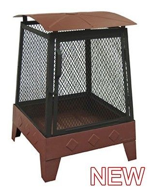   25321 Haywood Diamond Embossed Fire Pit w/ Built in Wood Grate & Poker