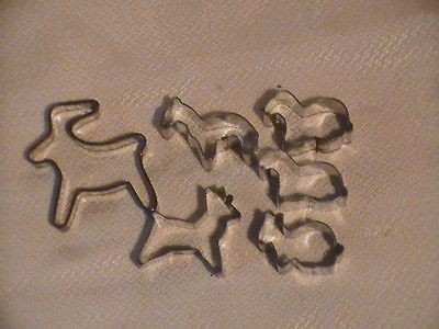 Lot of six 6 Metal cutters cookie fondant decor deer seal design 