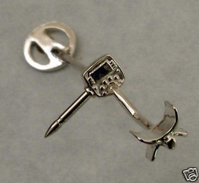 Metal Detector Tie Tack, Sterling Silver Minelab Explorer Quattro 