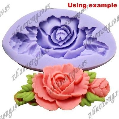 Rose Flower 1 Cavities Silicone Mold Mould For Polymer Clay Fimo Craft 