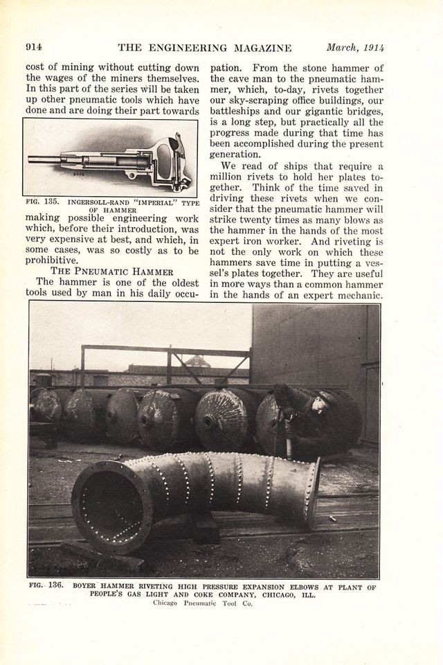 1914 Article Miscellaneous Air Operated Machines and Pneumatic Tools