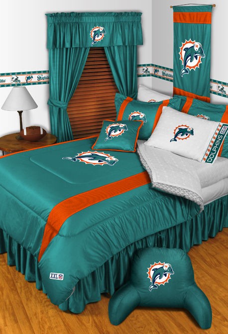 NFL MIAMI DOLPHINS ** SIDELINES ** BEDDING and BEDROOM DECOR