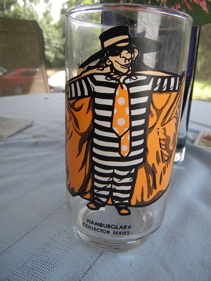 McDonalds glass, Hamburgler, vintage 1976