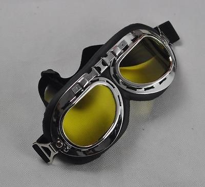   Pilot Cruiser Motorcycle Scooter ATV Goggle Eyewear yellow Lens FJ2