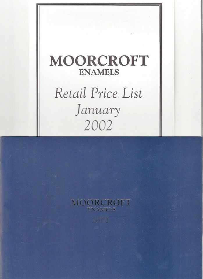 MOORCROFT ENAMELS CATALOGUE   2002, WITH PRICE LIST