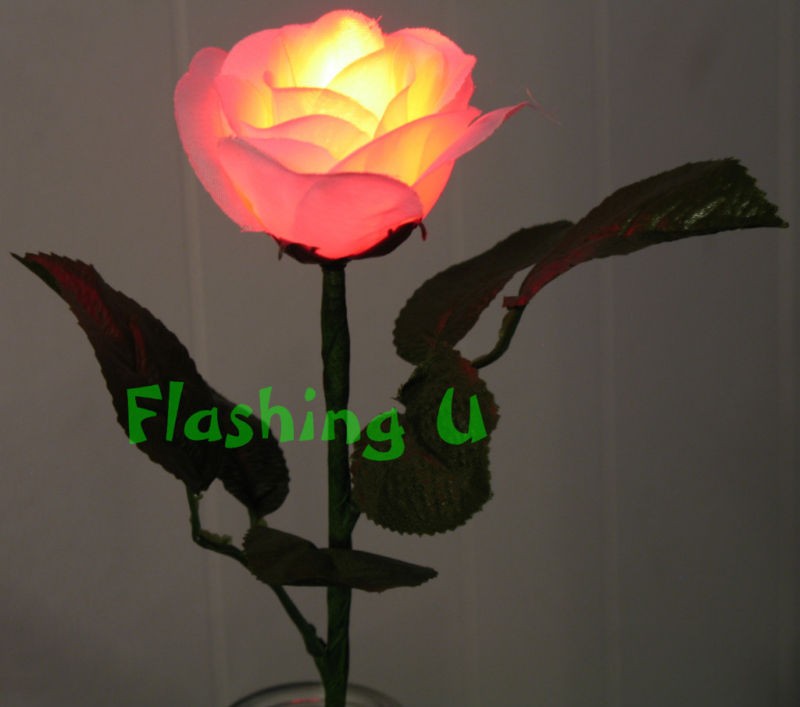 Light Up WHITE ROSE Valentines WEDDING Mothers Day FLASHING Blinking 