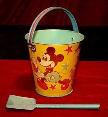   SAND PAIL, Happynak, MICKEY MOUSE & DONALD, Litho, WALT DISNEY Ltd