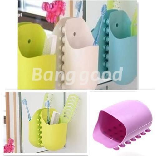   Kangaroo Pocket Bathroom Toothbrush Stuff Holder Sucker Organizer