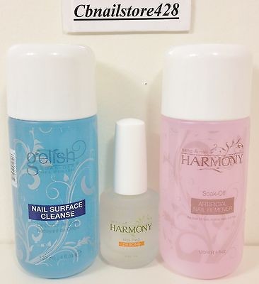 Harmony Gelish Kit   Cleanser 4oz + Remover 4oz + PH Bond .5oz Combo