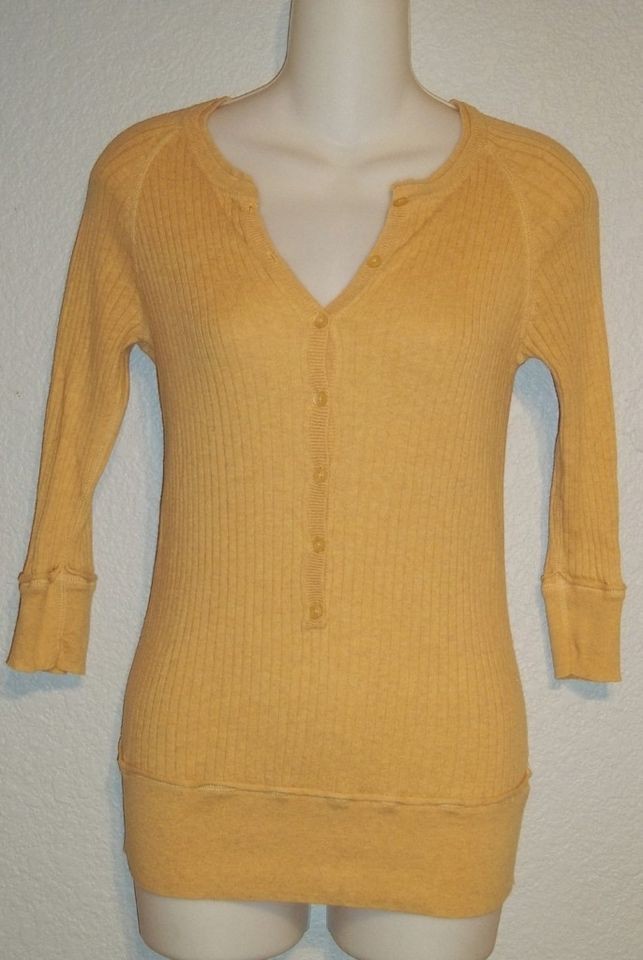 Mossimo Mustard Yellow V Neck Cardigan Sweater Size Junior Large   7 