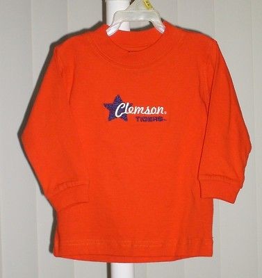 Clemson Tigers Long Sleeve Tee Shirt Orange NWT 12M