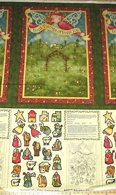 Good Tidings Nativity Angel Advent Calender Christmas Fabric Panel by 