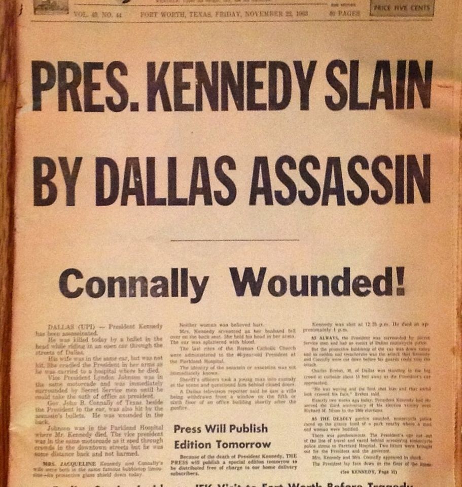 old newspapers jfk