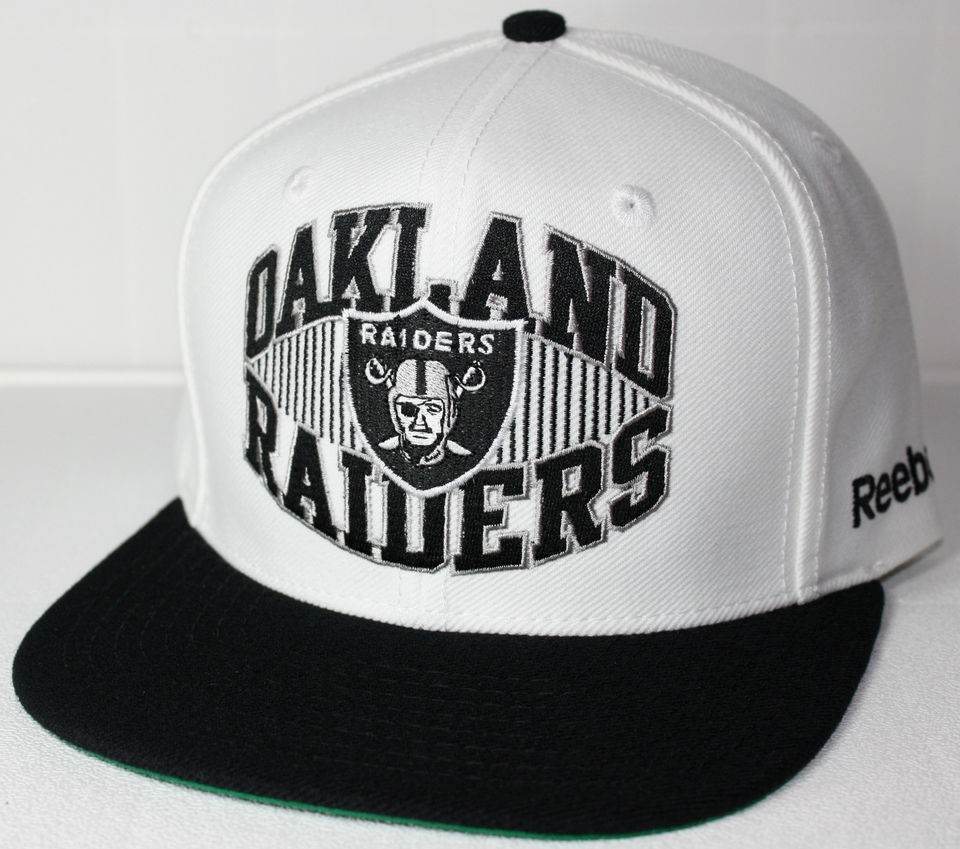   RAIDERS REEBOK NFL TEAM APPAREL FLAT BILLED SNAPBACK HAT CAP NEW