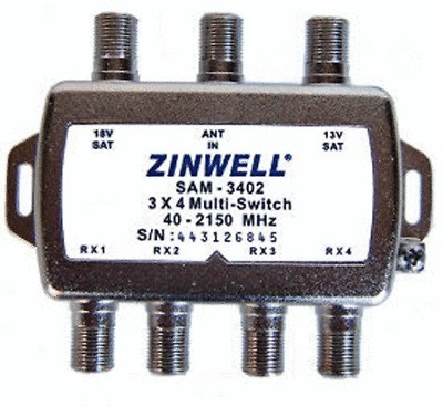 Two (2) New in the Box DirecTV FTA Zinwell 3X4 Multi Switch Direct TV