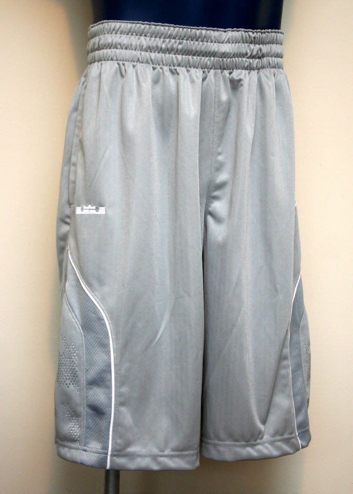 Nike LeBron James Quickshot Mens Basketball Shorts Gray/White #426980 