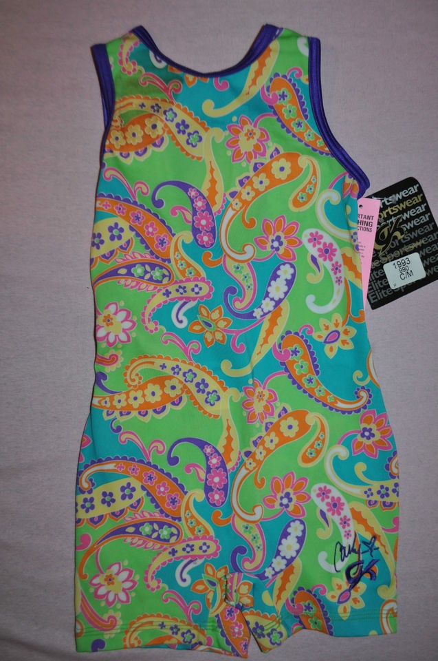 Nwt GK Elite Child size Medium+Large Funky Costume Carly Biketard 