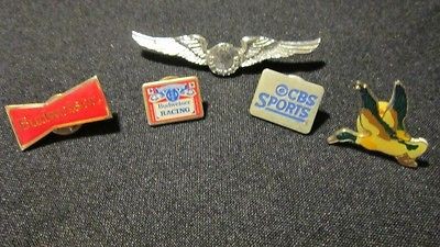 LOT OF 5 VINTAGE LAPEL PINS BUDWEISER, CBS SPORTS, DUCK, AIR 