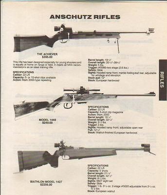 1992 ANSCHUTZ AD MODEL ACHIEVER MODEL 1449 1427 RIFLE