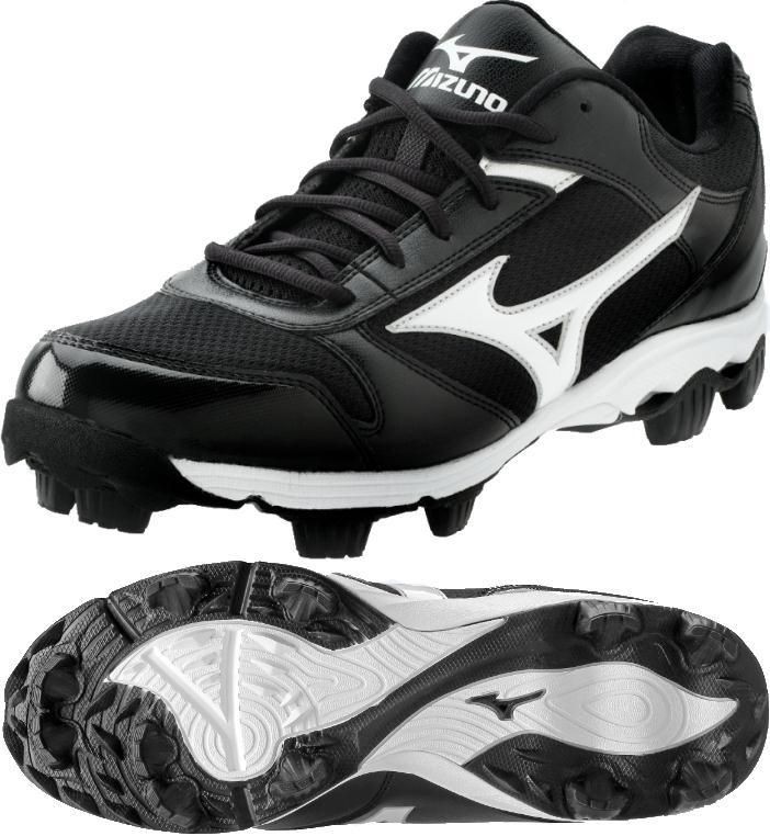 Mizuno YOUTH 9 Spike Franchise 6 Low Baseball Cleats Shoes Black/White