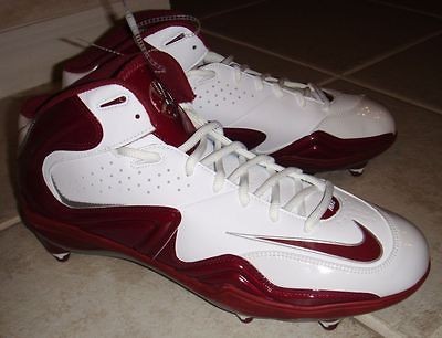 NEW Mens 12.5 NIKE Zoom Merciless D Football Cleats Shoes White Maroon 